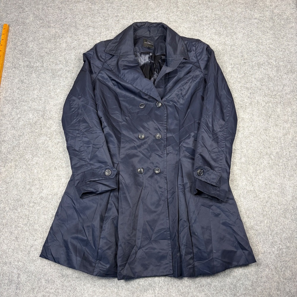 The Limited Navy Blue Double Breasted Trench Coat Jacket Small Fit and Flare